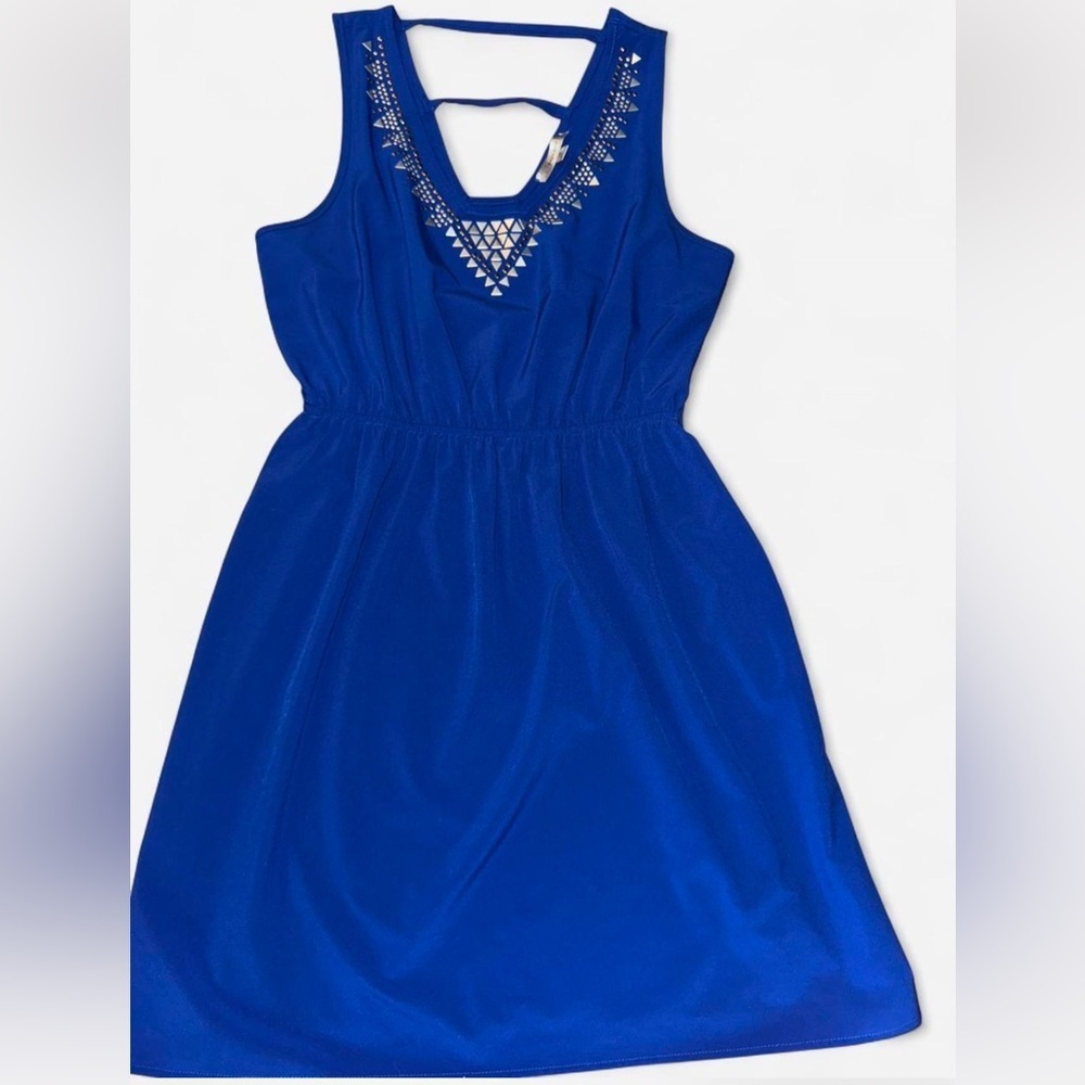 Soprano Royal Blue Dress with Studded Detail